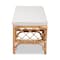 Baxton Studio Orchard Modern Bohemian White Fabric Upholstered and Natural Brown Rattan Bench 203-12584 - alternate 3
